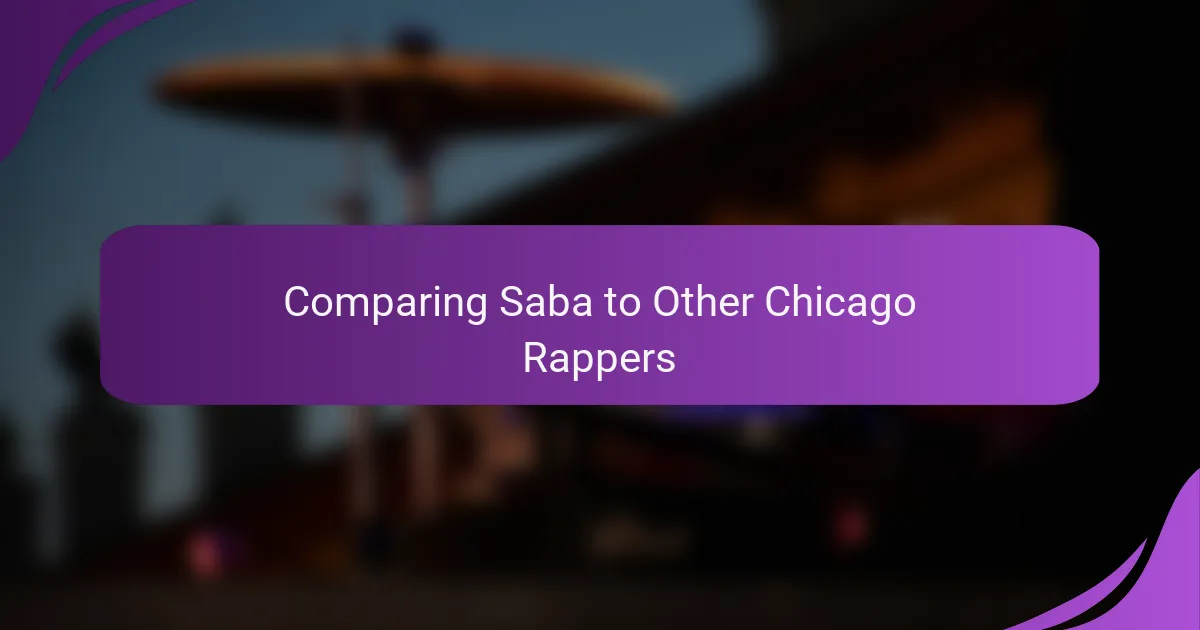 Comparing Saba to Other Chicago Rappers
