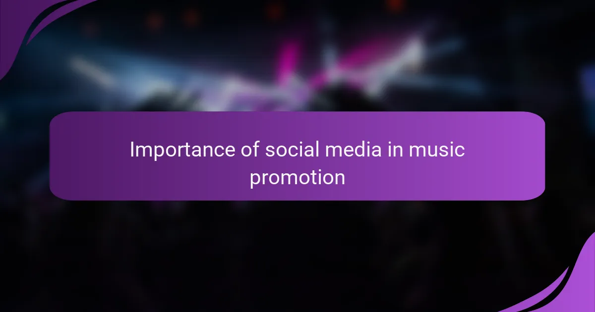 Importance of social media in music promotion