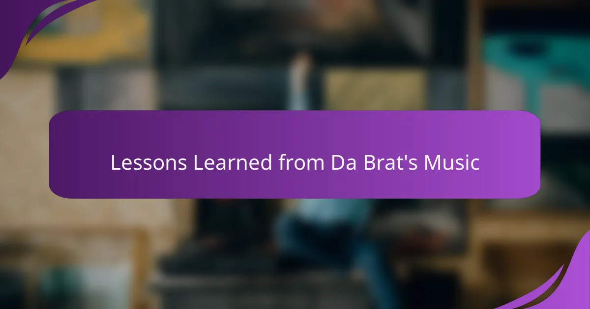 Lessons Learned from Da Brat's Music