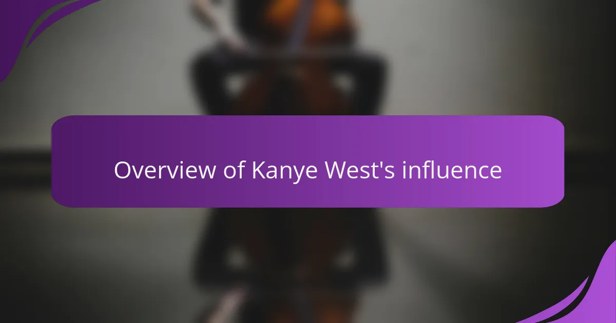 Overview of Kanye West's influence