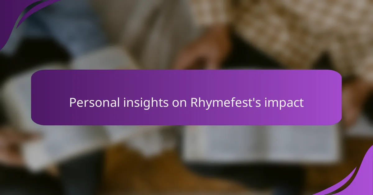 Personal insights on Rhymefest's impact